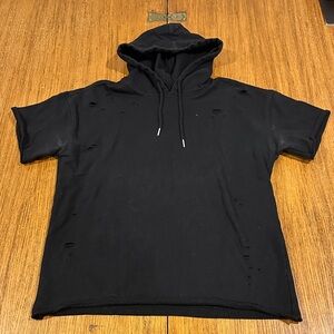 PACSUN Men’s Boxy Fit Distressed Short Sleeve Hoodie